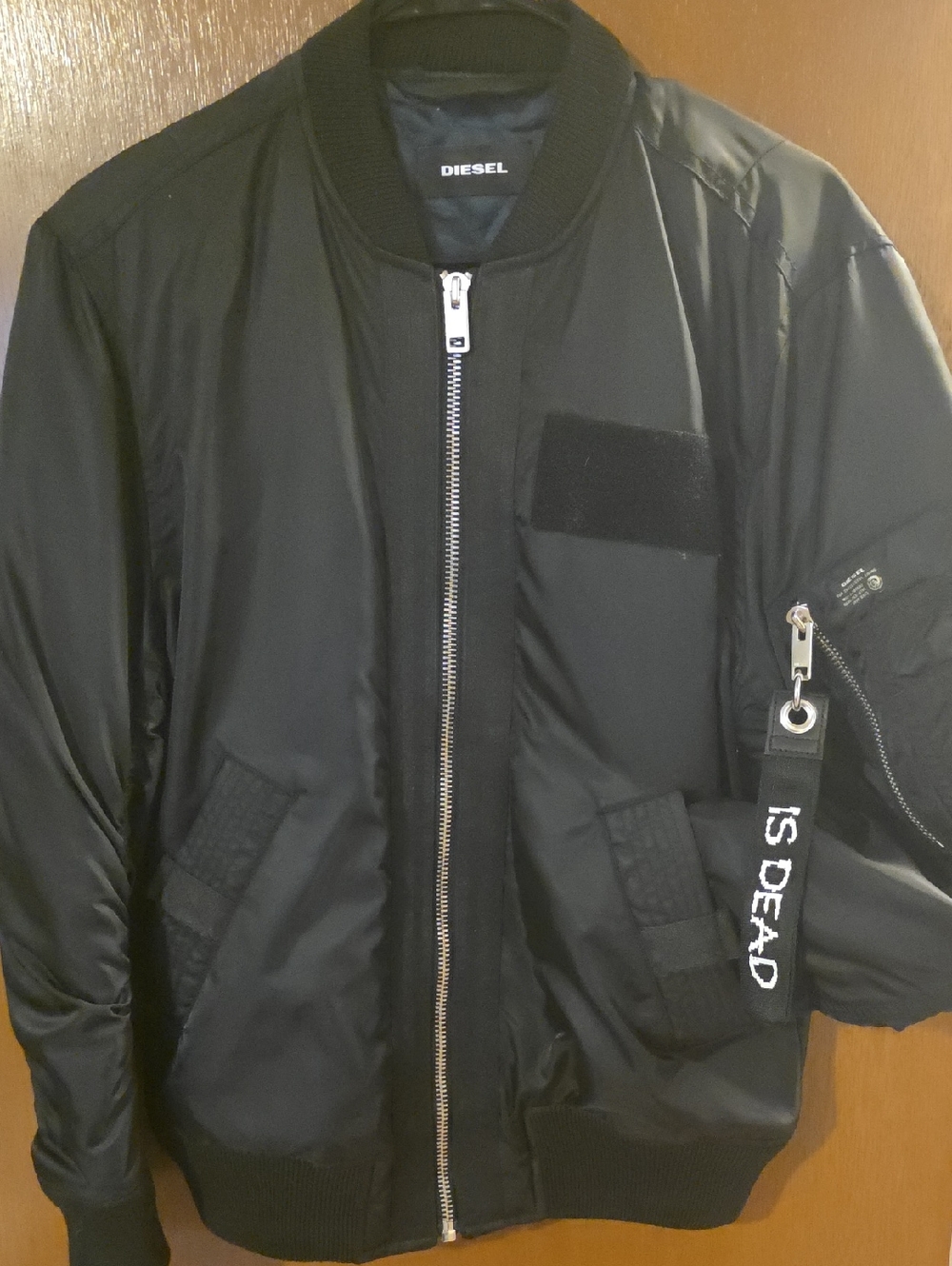 Diesel Black Bomber Jacket with Sleeve Tag